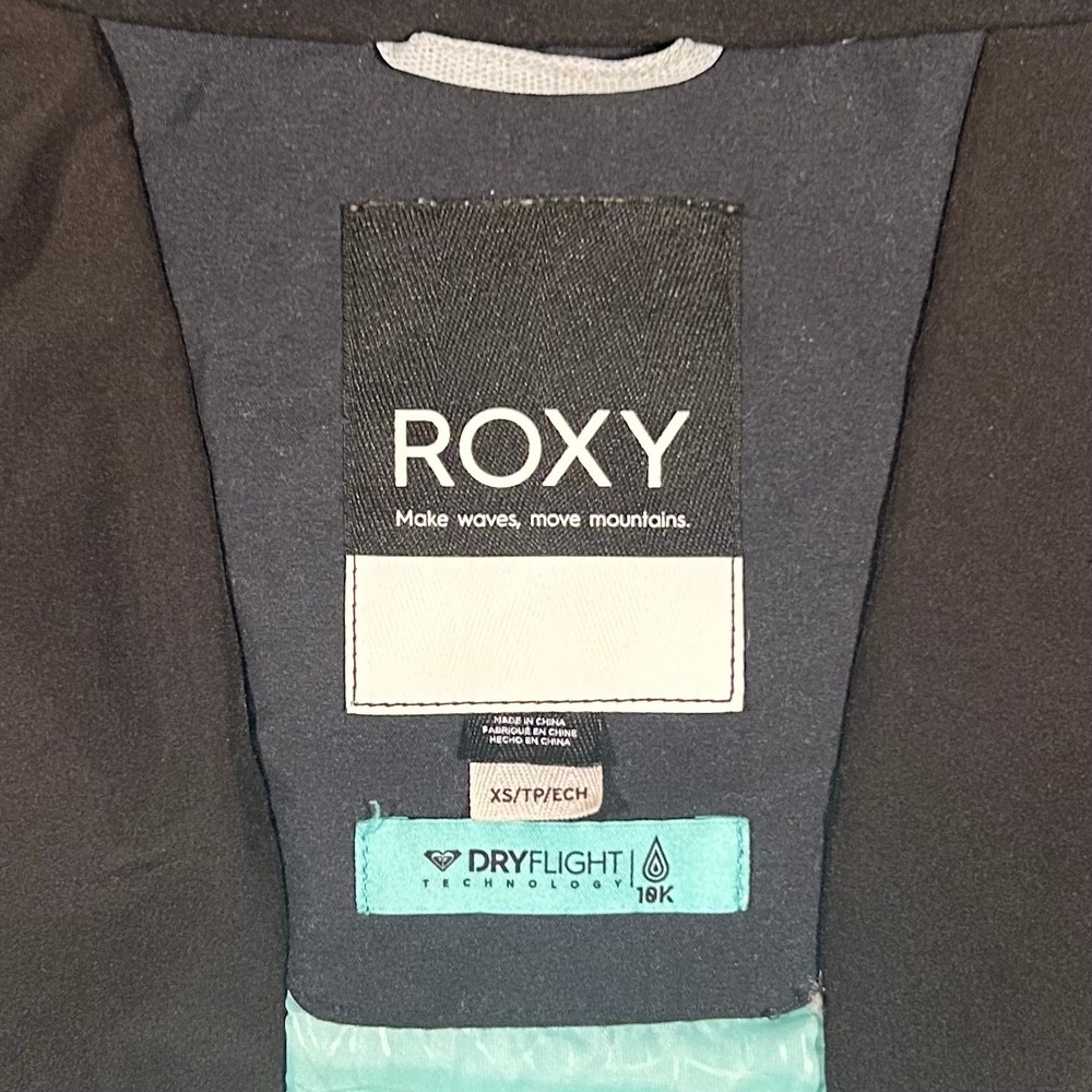 Roxy DryFlight Snowboard Jacket Womens Small Grey Mint Black Colorblock Hooded - Picture 9 of 11